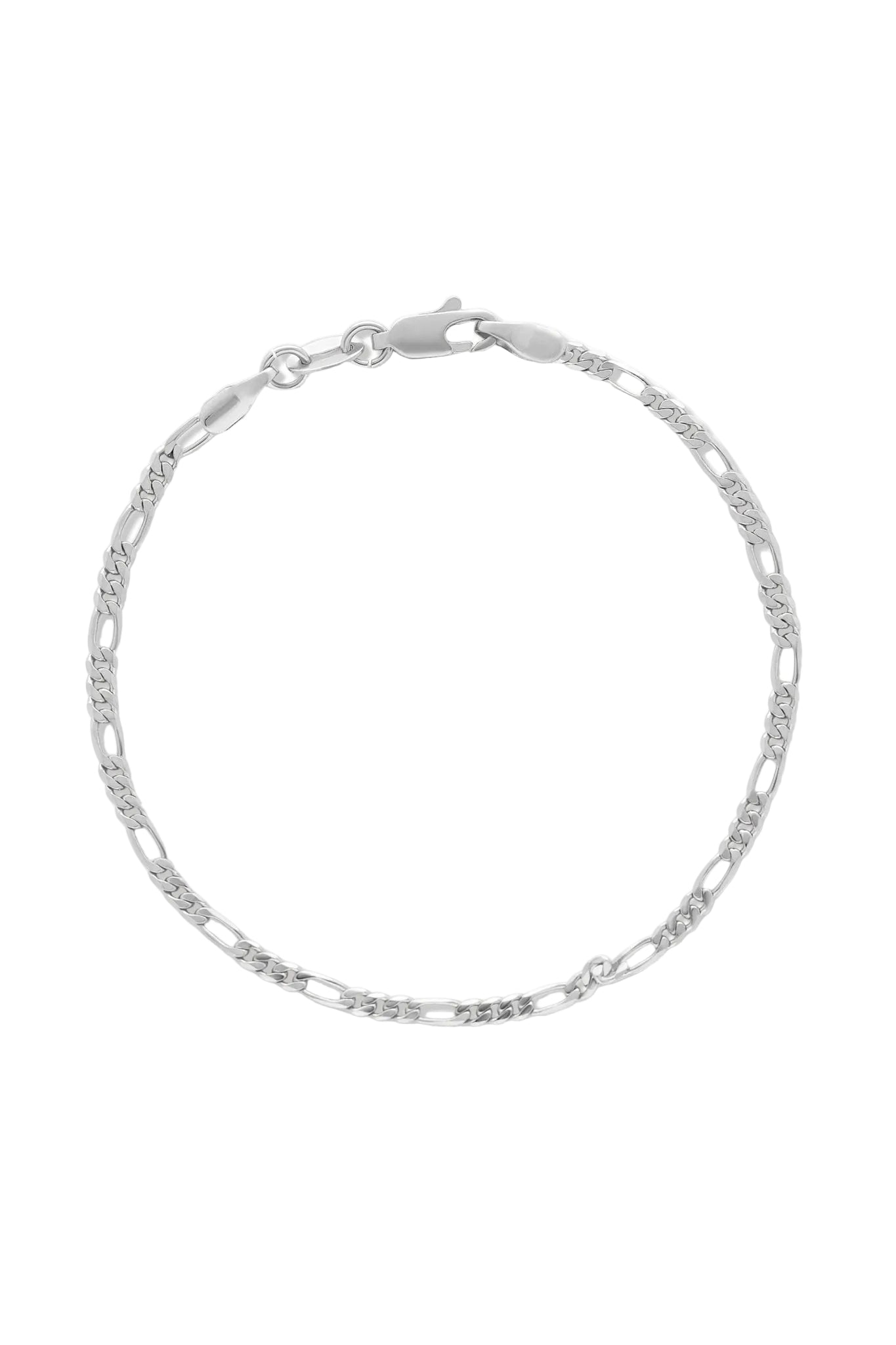 A Sterling Silver Figaro style bracelet on white background. Silver jewelry, Sterling silver jewelry, & Everyday jewelry Canada handmade by Canadian jewelry designer