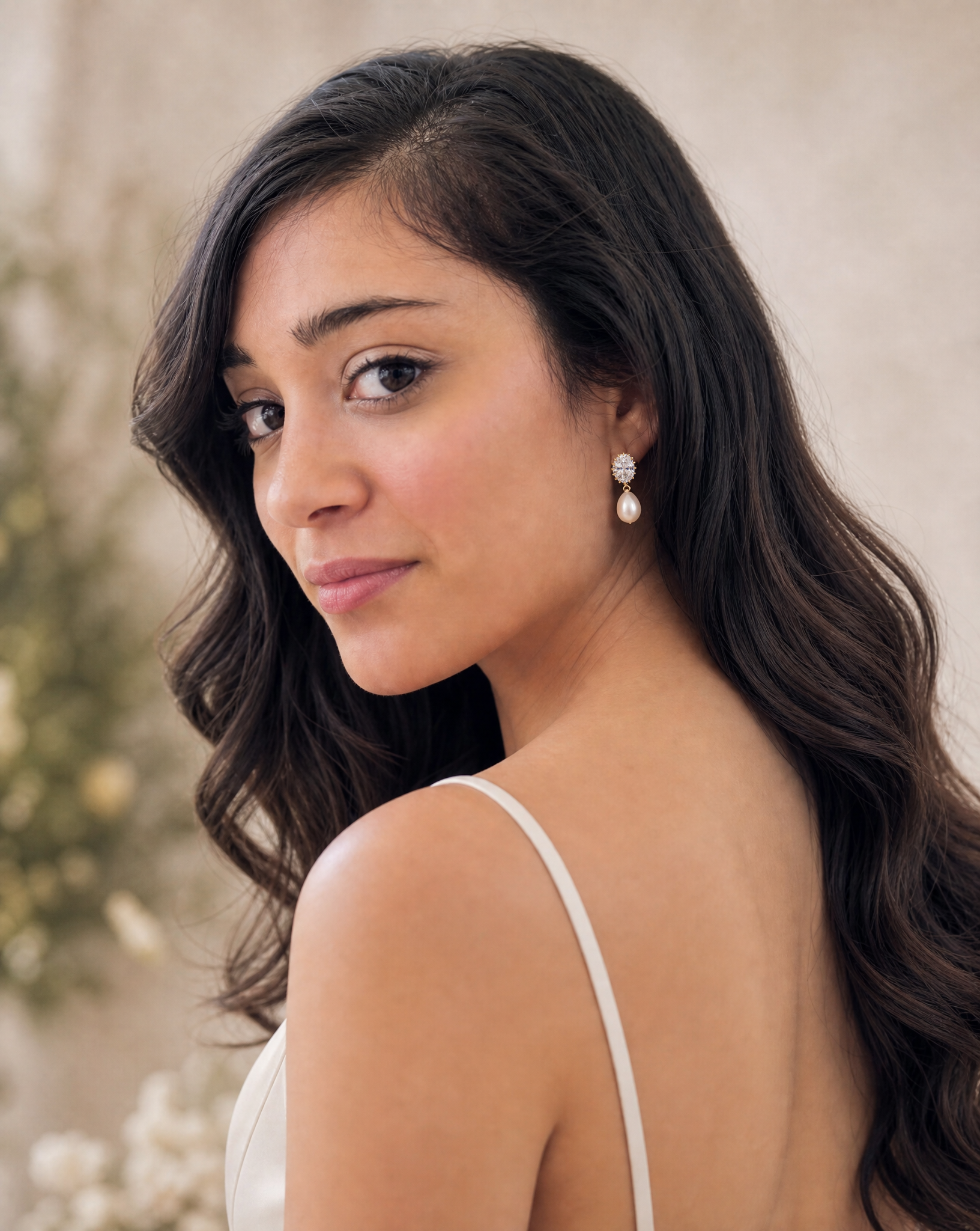 Hallie Pearl and Crystal Earrings