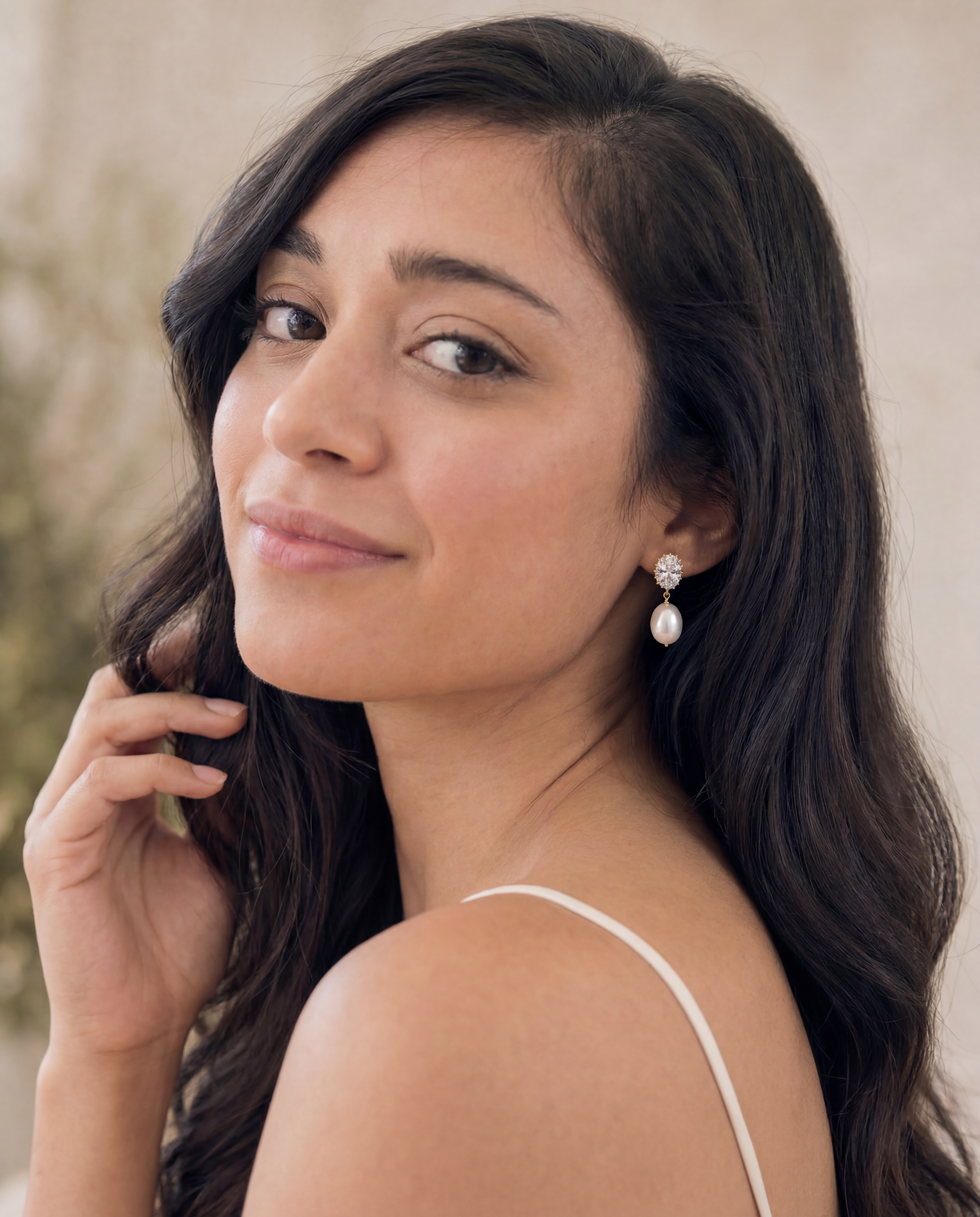 Hallie Pearl and Crystal Earrings
