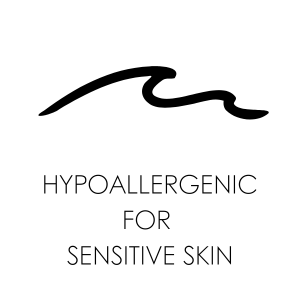 A wave icon for hypoallergenic for sensitive skin.