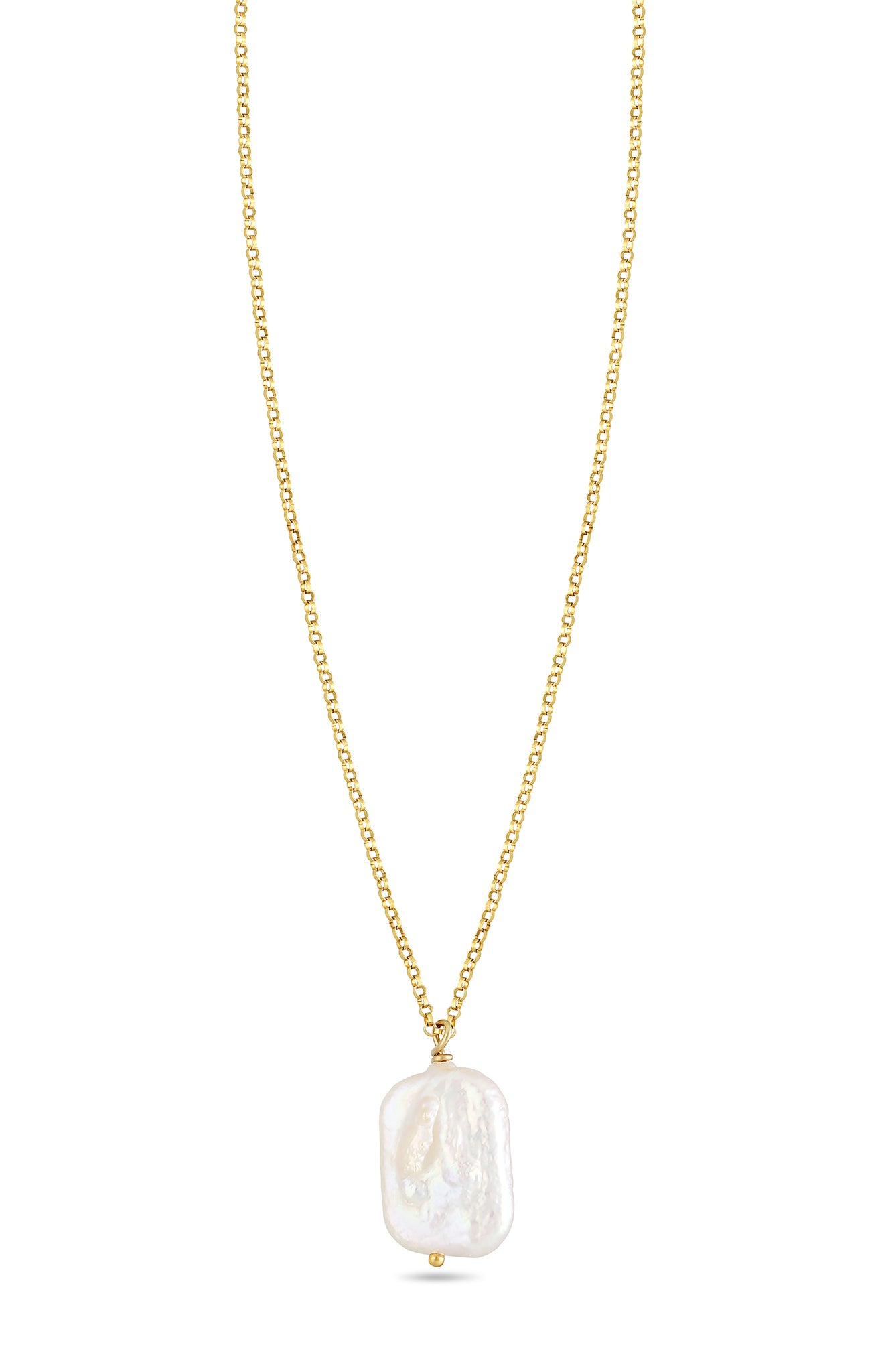 Gold-filled necklace with organic freshwater pearl. Pearl bridal jewelry Canada.