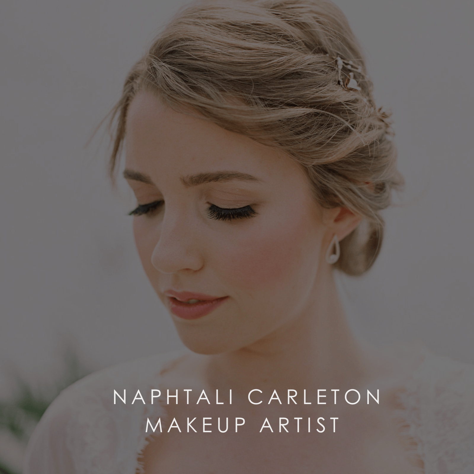 Close up of bridal makeup on a blonde bride.