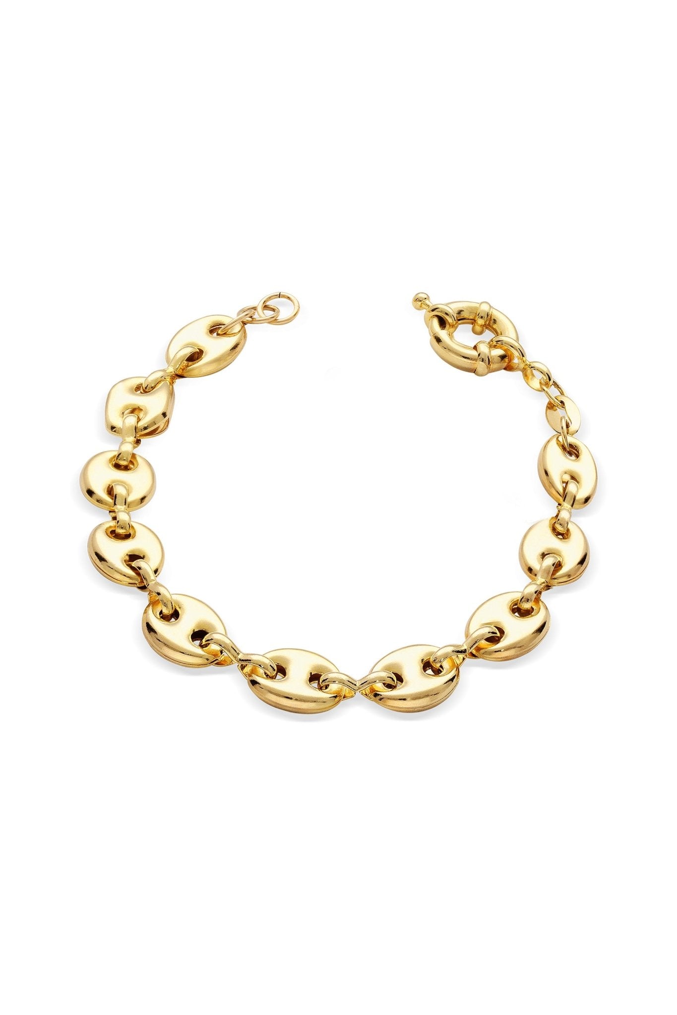 The puffy mariner link gold-filled bracelet. Gold-filled jewelry Canada. Affordable Canadian jewelry brands
