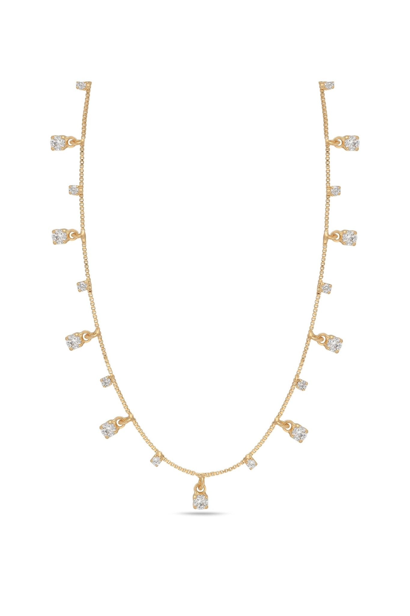 The Stardust Necklace in gold-filled with crystals. Gold-filled jewelry Canada. Canadian jewelry brands. Gold-filled Canadian jewelry. Affordable Canadian jewelry brands. Handmade Canadian jewelry. Canadian handmade jewelry. Small Canadian jewelry brands.