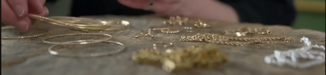 An array of cheap gold toxic jewelry
