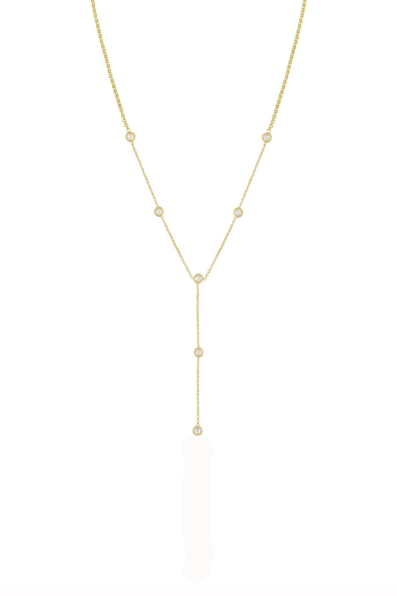 Liora Mini Gold Crystal Lariat