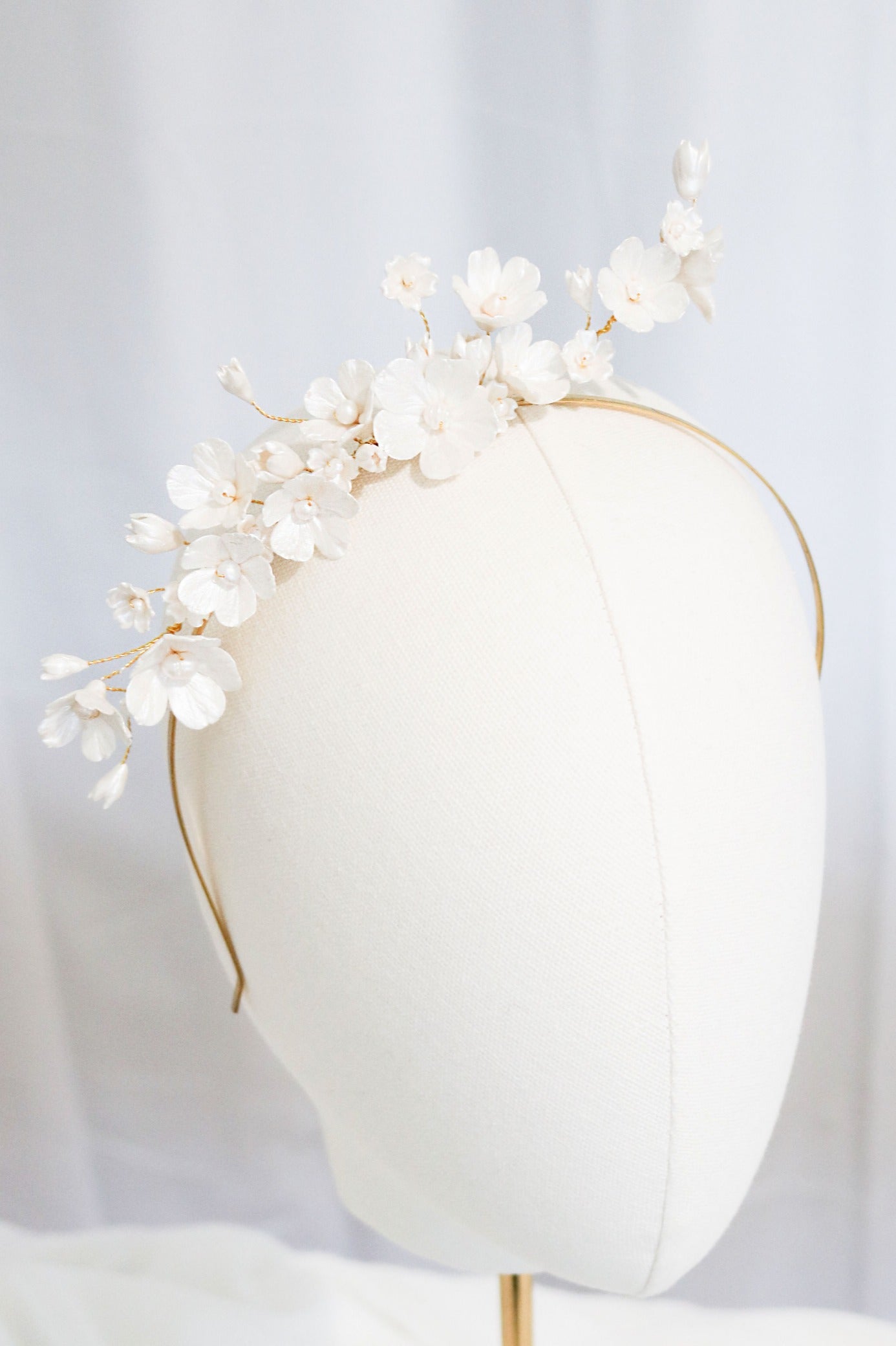 Fleura Fresh Water Pearl and Clay Flower Hairpiece-0