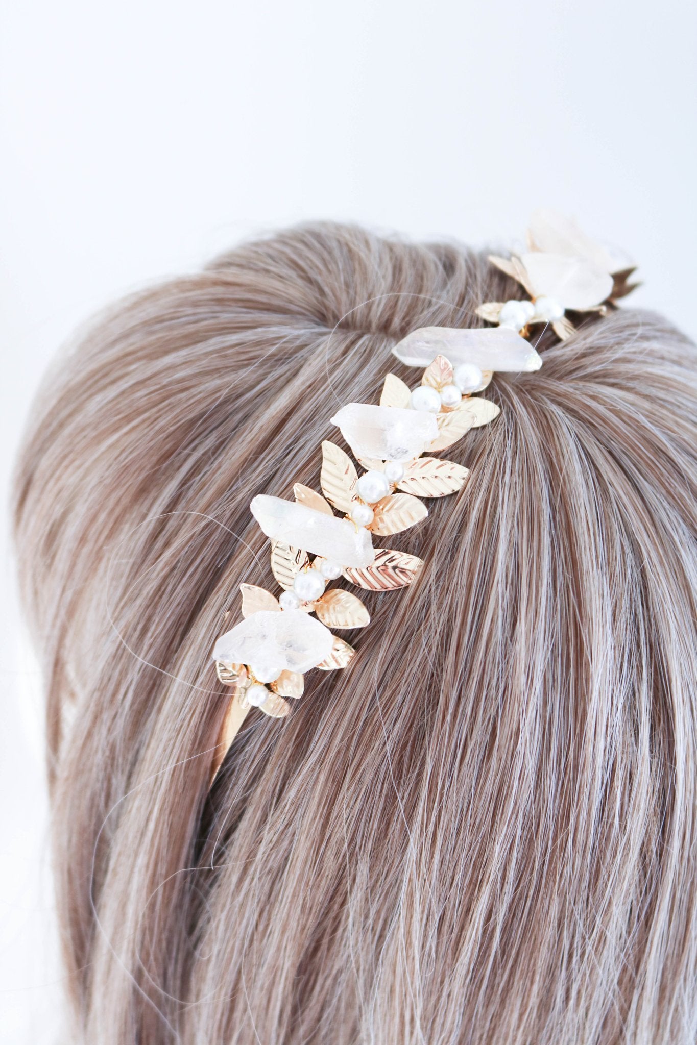 Lorelei Quartz Crystal and Pearl Headband-13