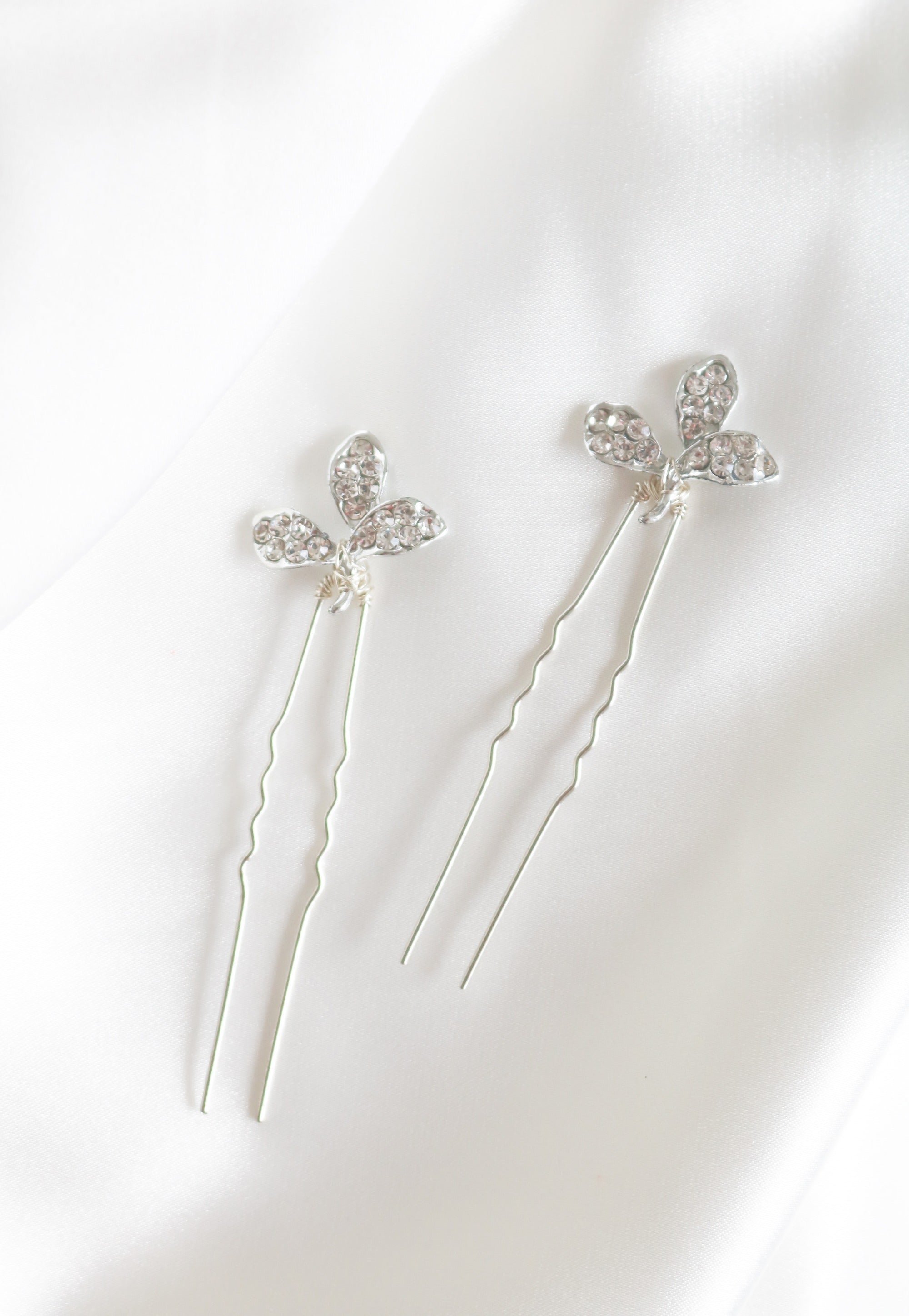 Dove Crystal Leaf Hairpin-2