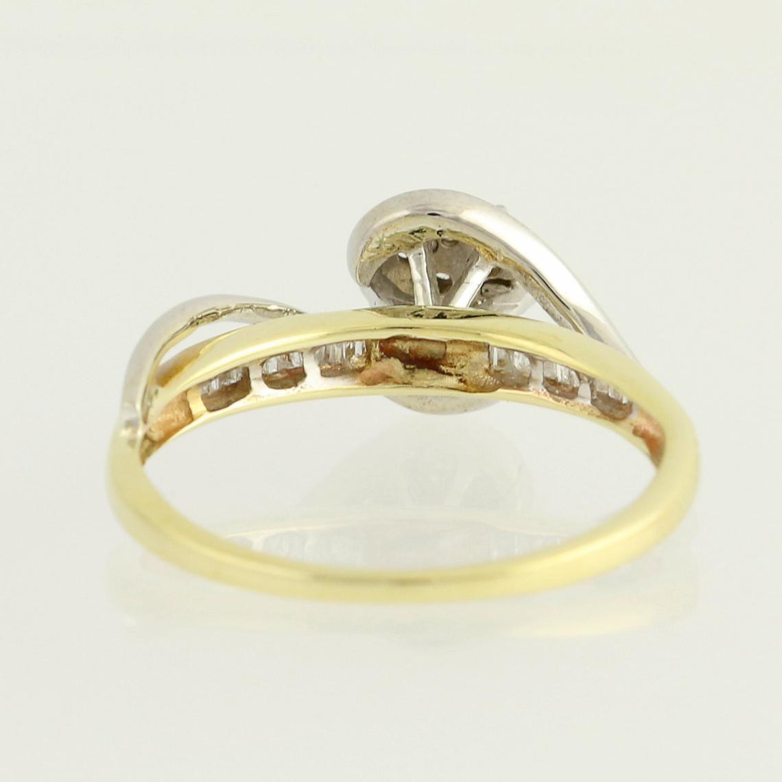 Swan Diamond Vintage Engagement Ring in 10k Yellow & White Gold c.1940s-11