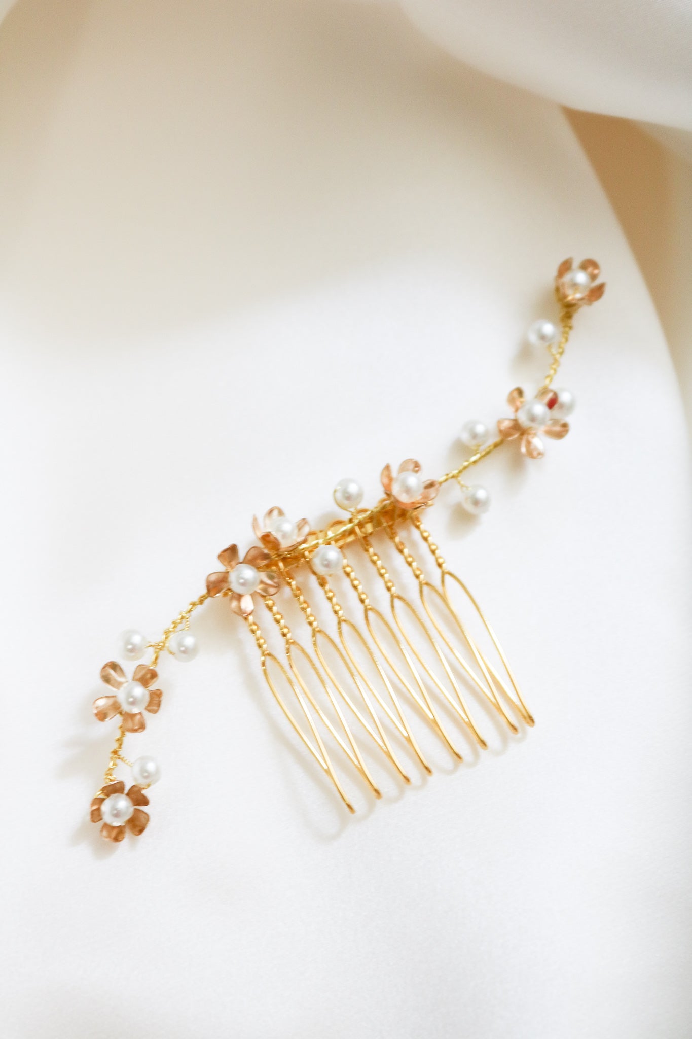 Juliette Floral and Pearl Comb No.02-0