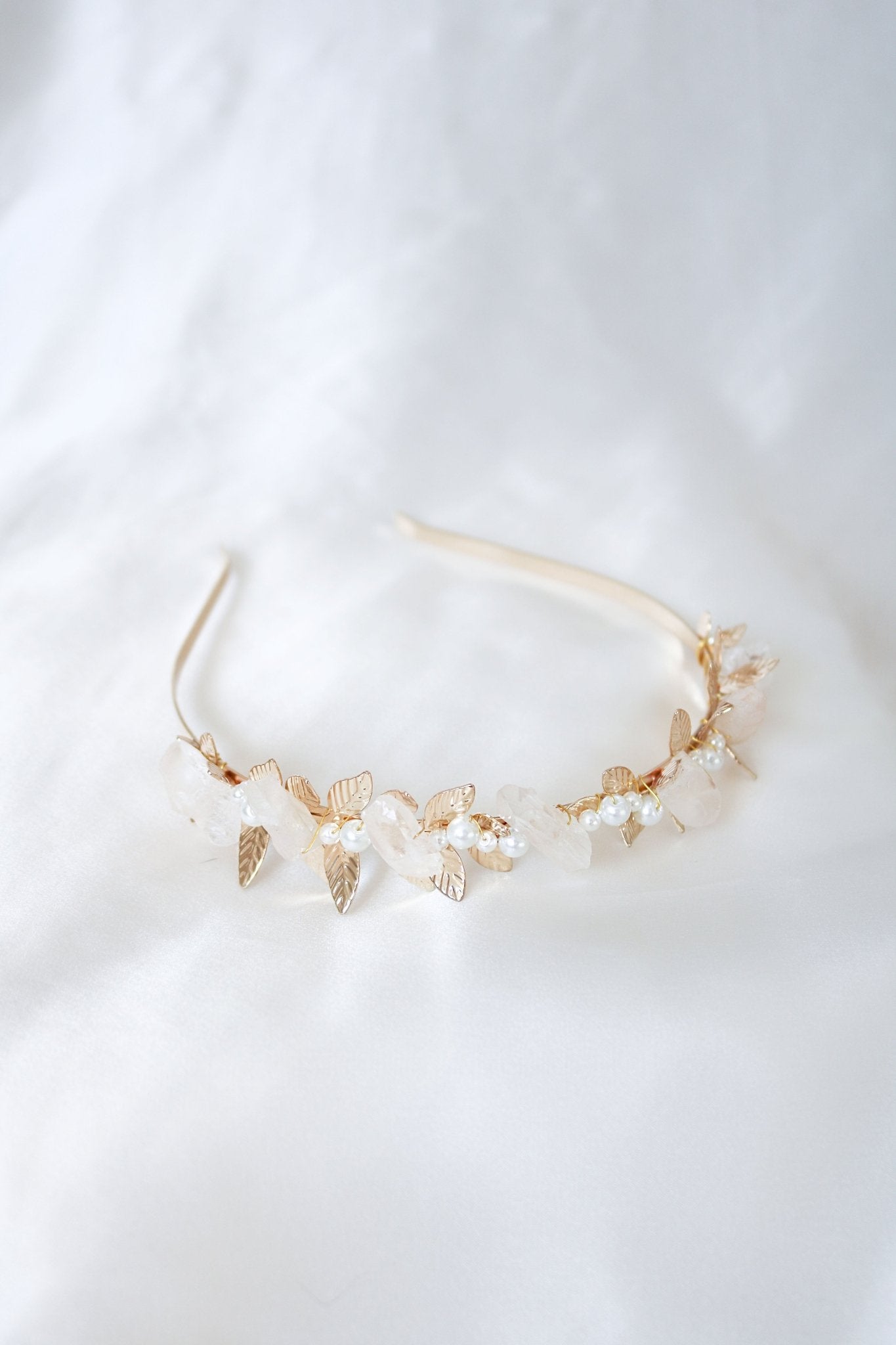 Lorelei Quartz Crystal and Pearl Headband-14