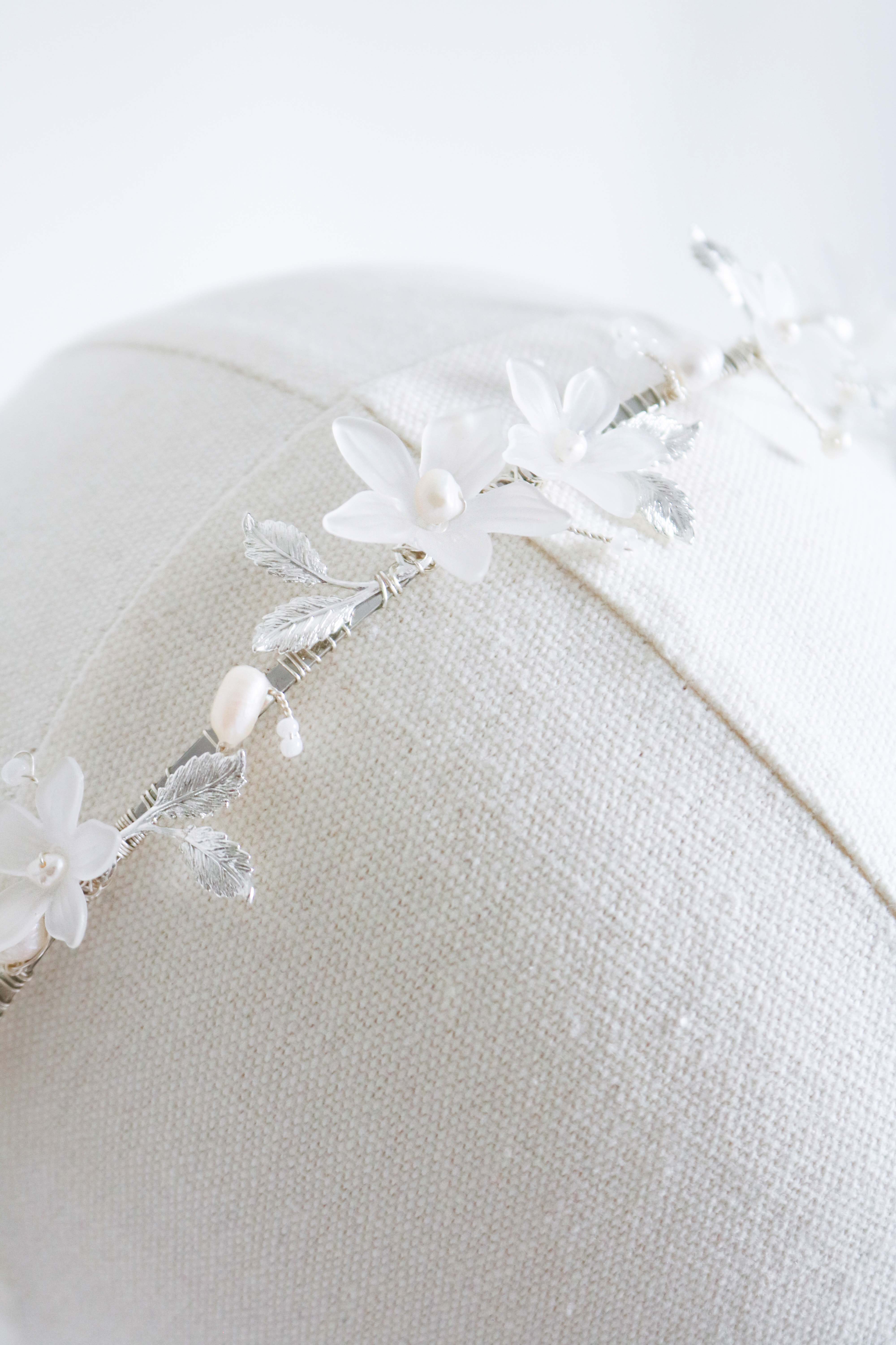 Melody Fresh Water Pearl and Floral Headband-1
