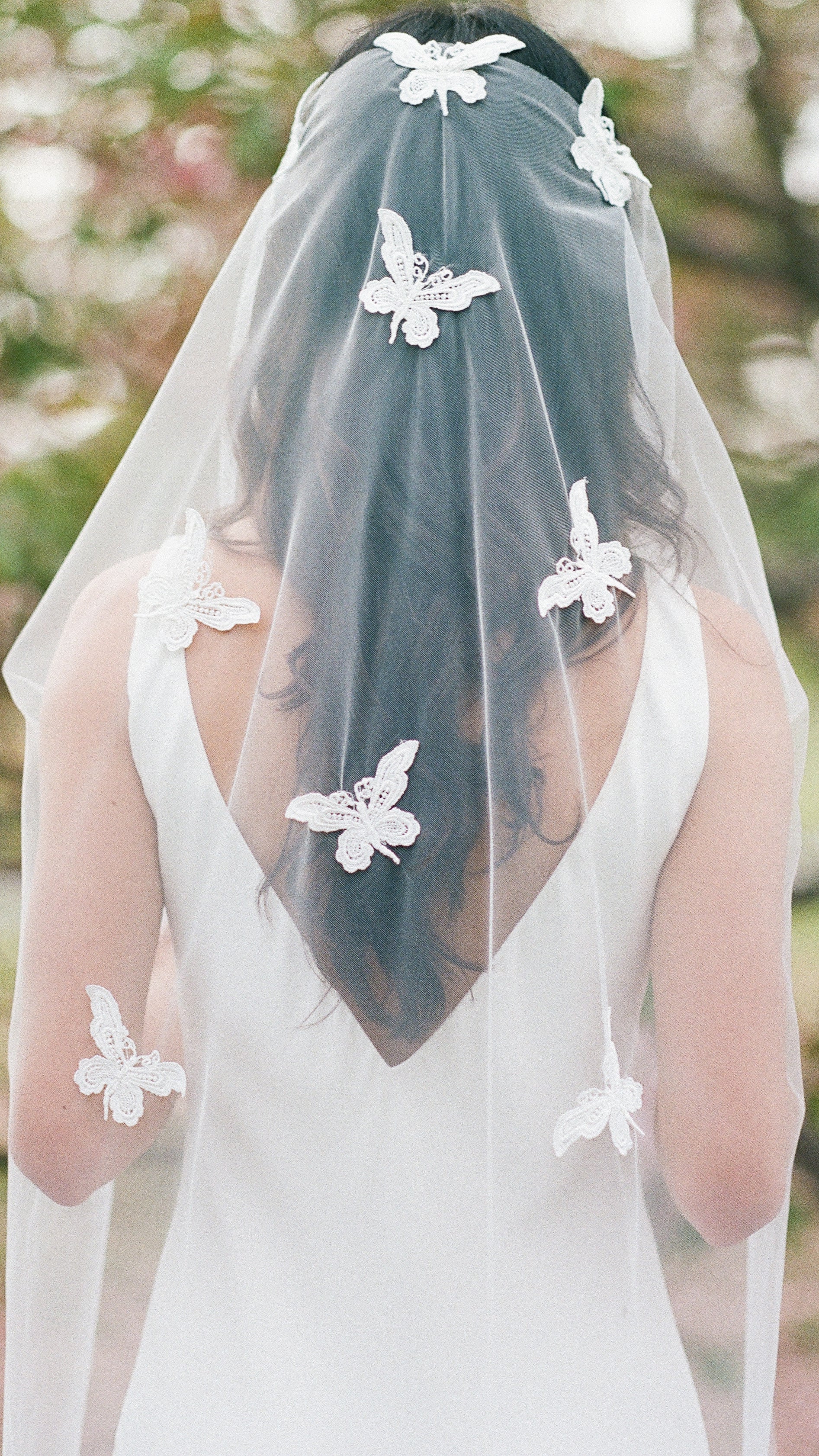 Papillion Lace Butterfly Wedding Veil-1