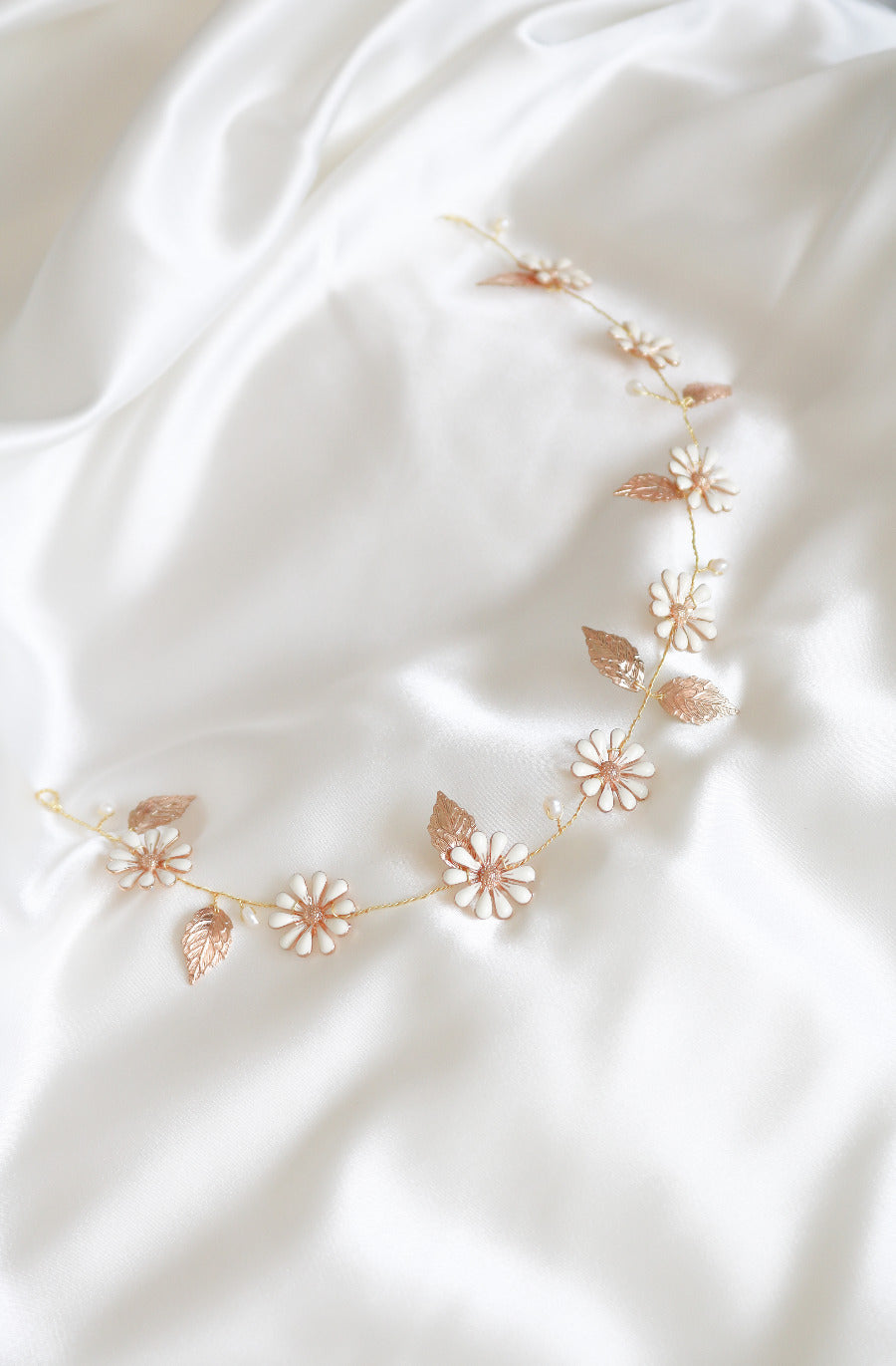 Daisy Chain Hairvine with Fresh Water Pearls-1