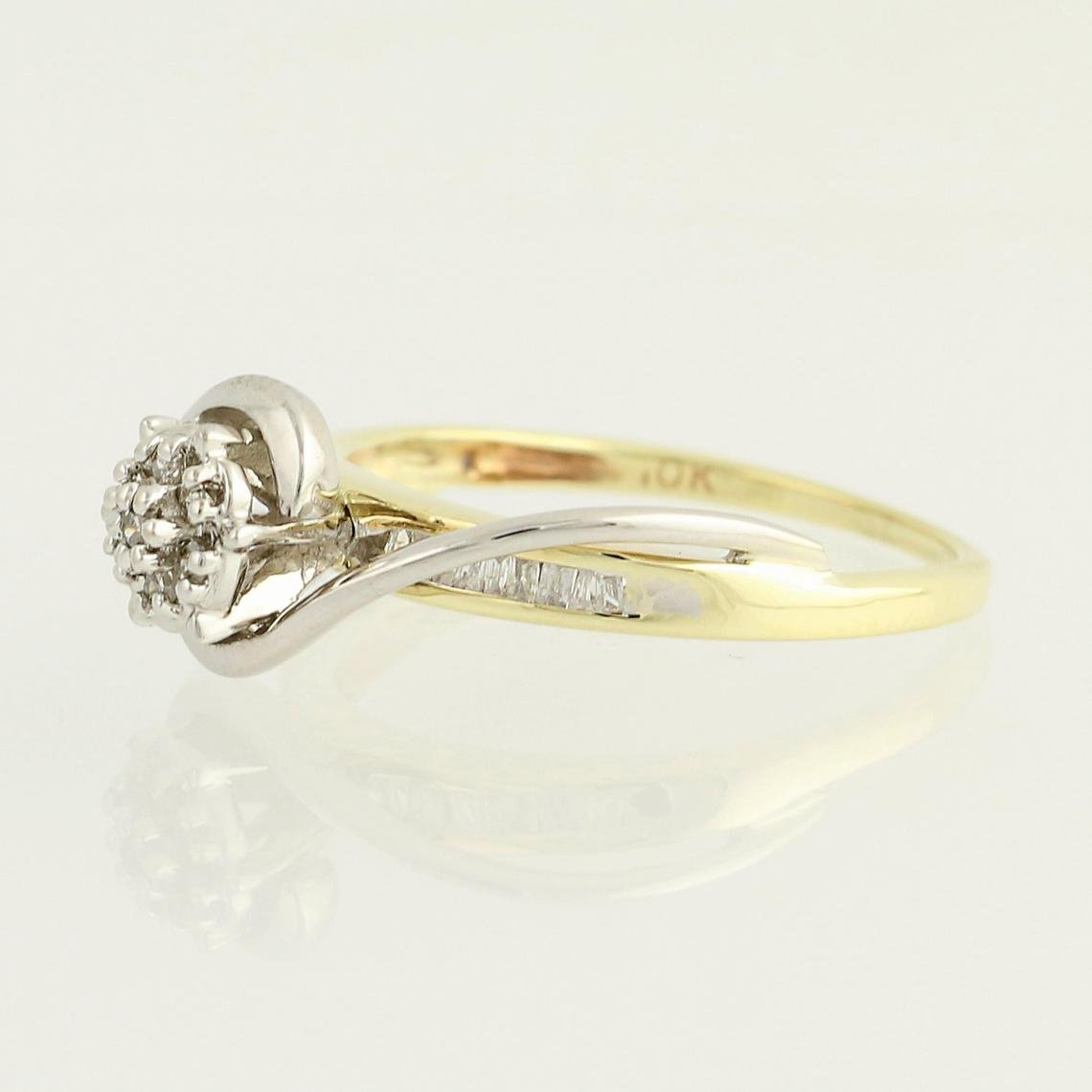 Swan Diamond Vintage Engagement Ring in 10k Yellow & White Gold c.1940s-8