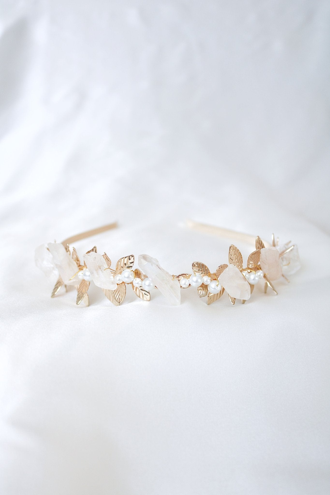 Lorelei Quartz Crystal and Pearl Headband-5