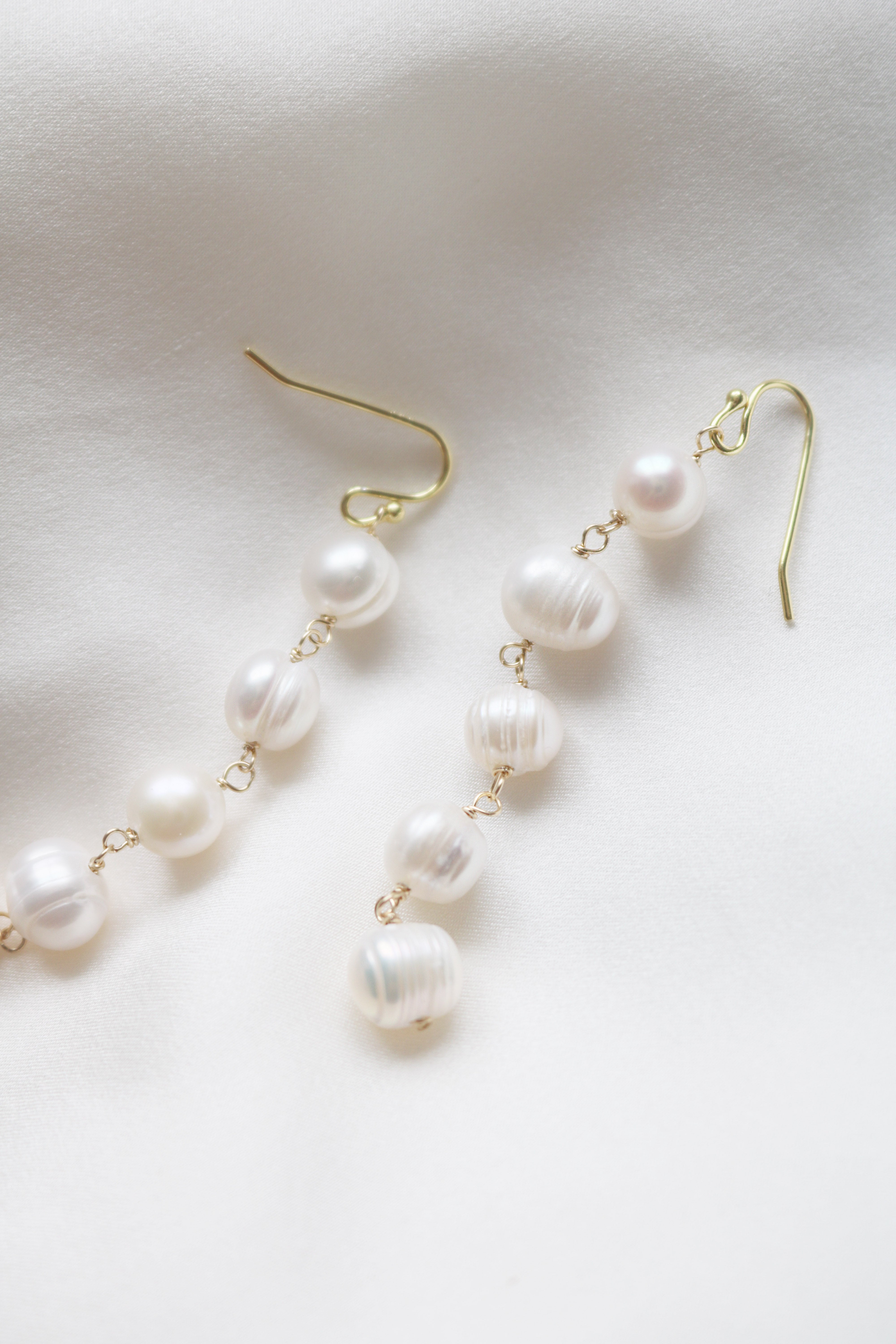 Maisie Long Statement Fresh Water Pearl Earrings-5