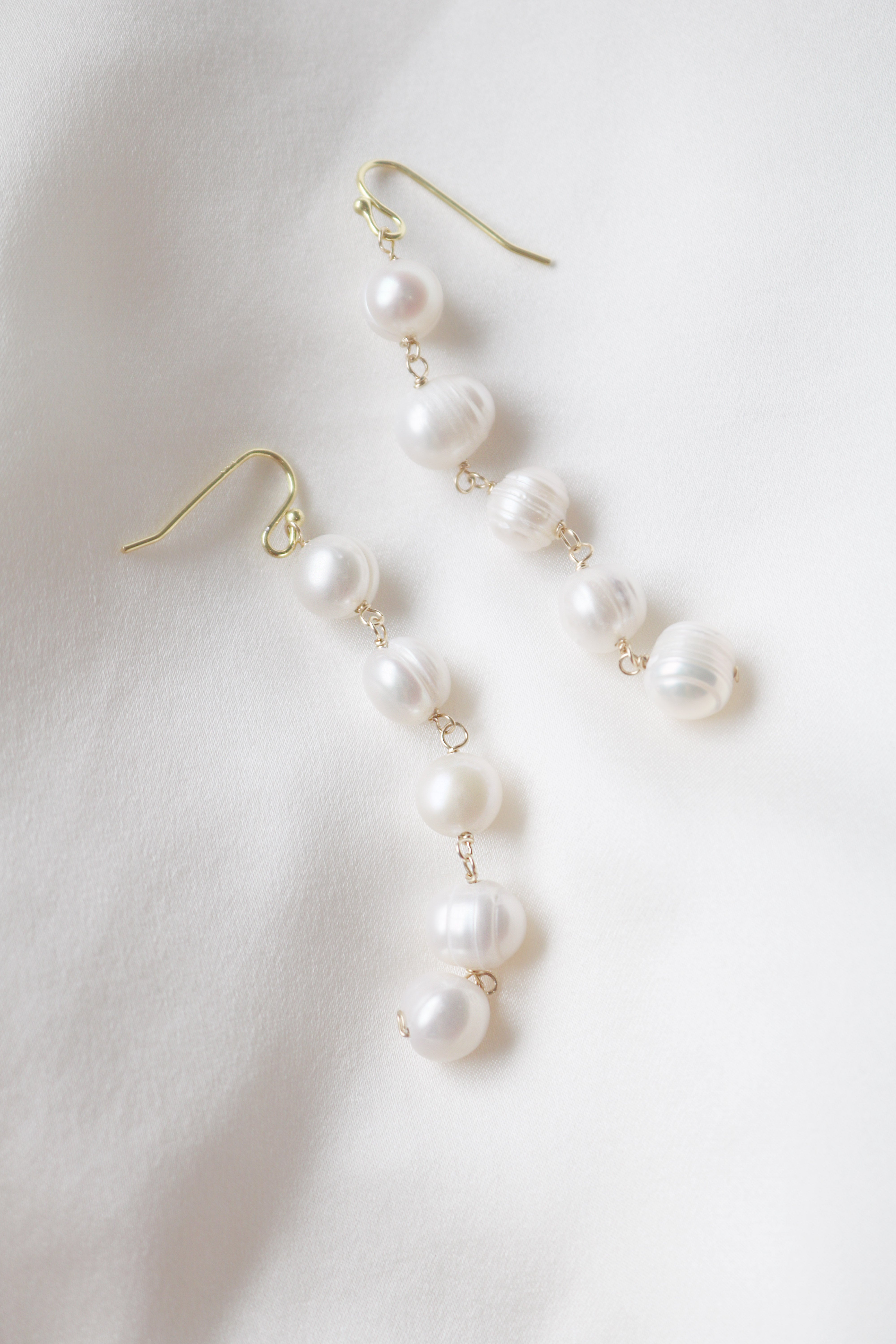 Maisie Long Statement Fresh Water Pearl Earrings-1
