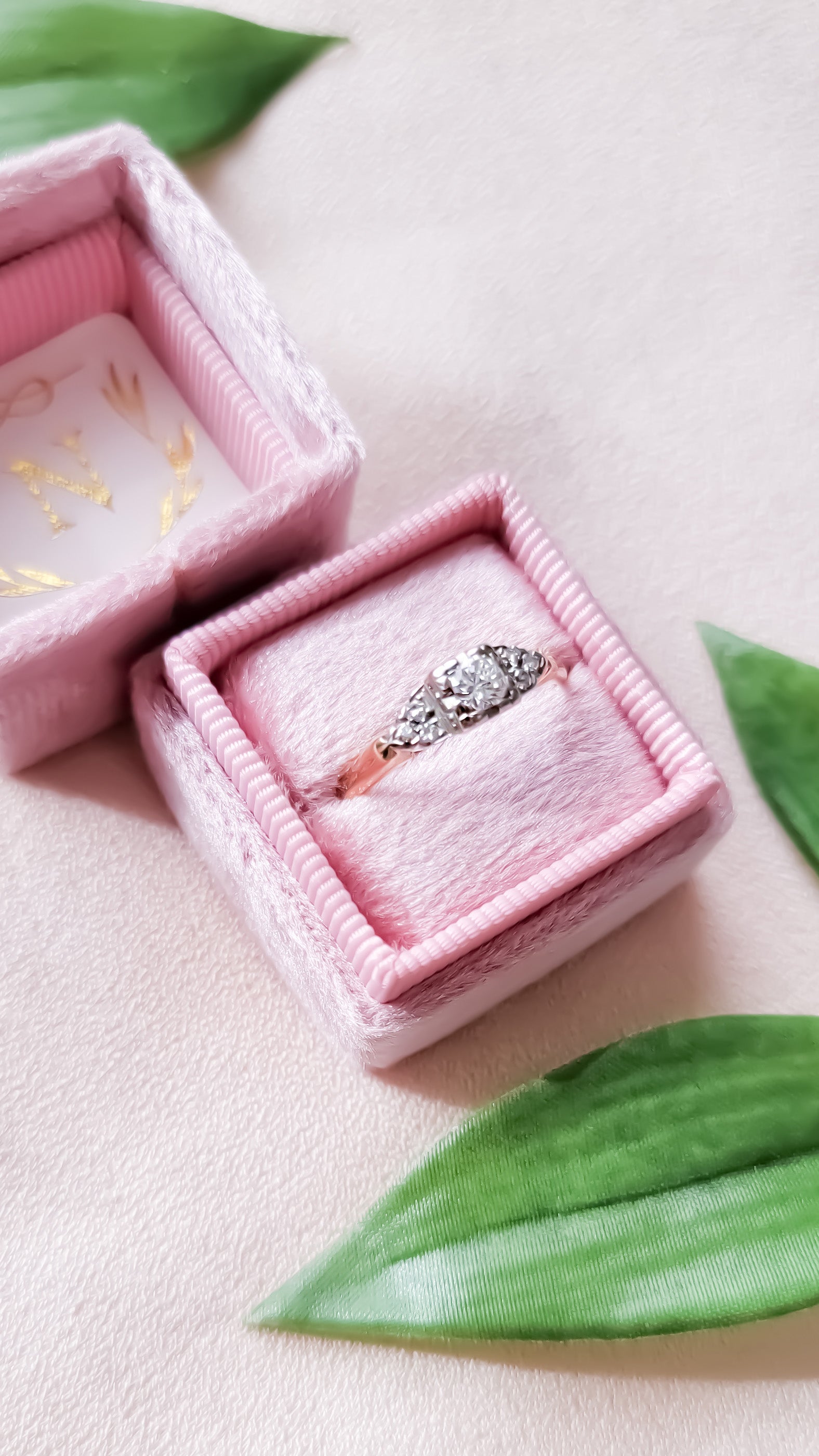 Lisbet Vintage Diamond Engagement Ring in 14k Gold, 1930s Art Deco-0