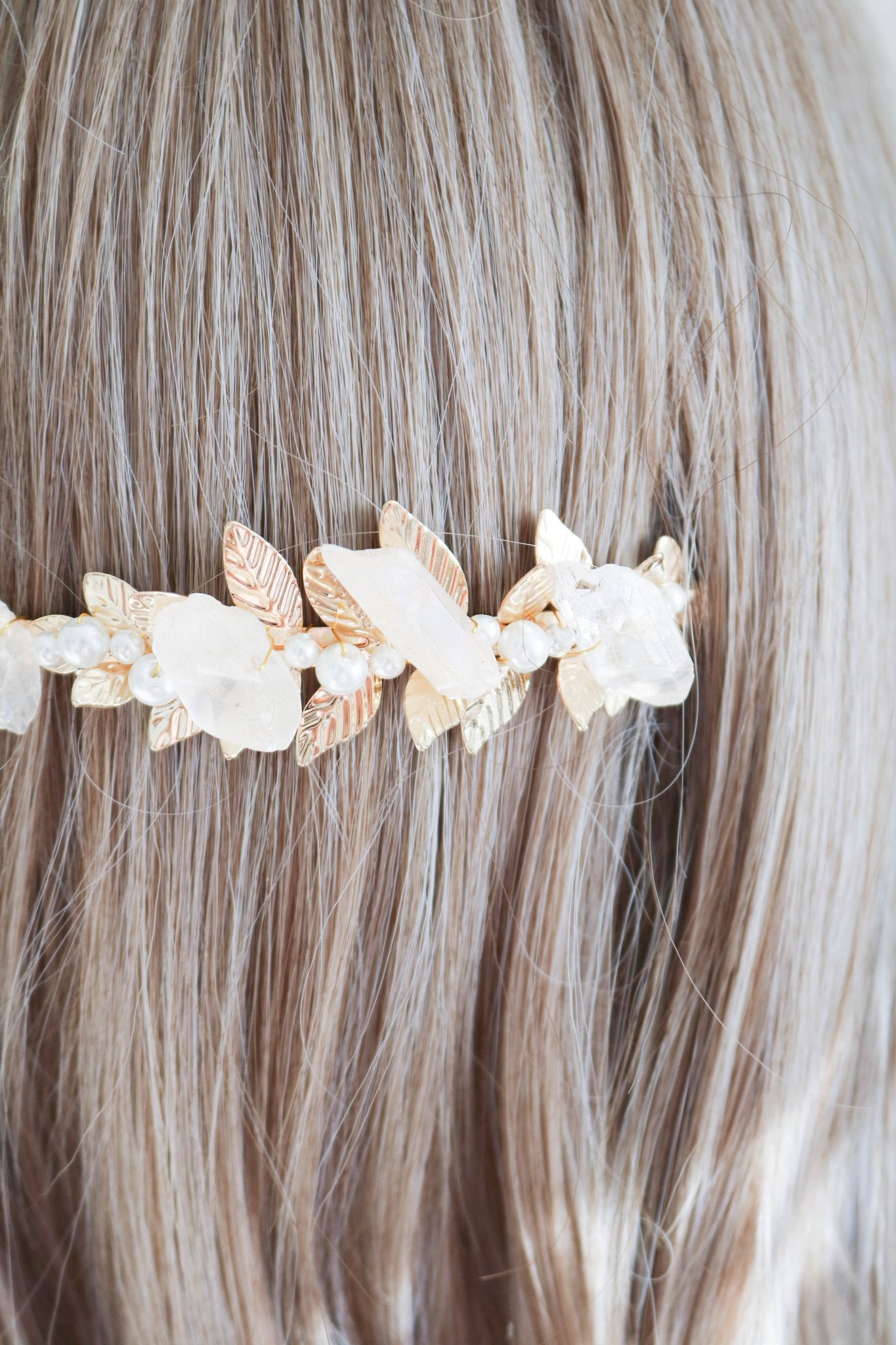 Lorelei Quartz Crystal and Pearl Headband-9