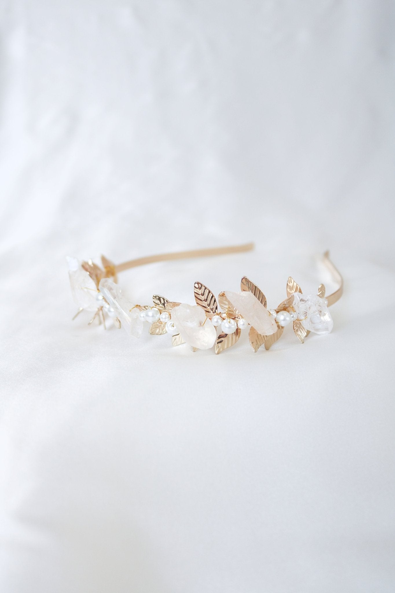 Lorelei Quartz Crystal and Pearl Headband-12