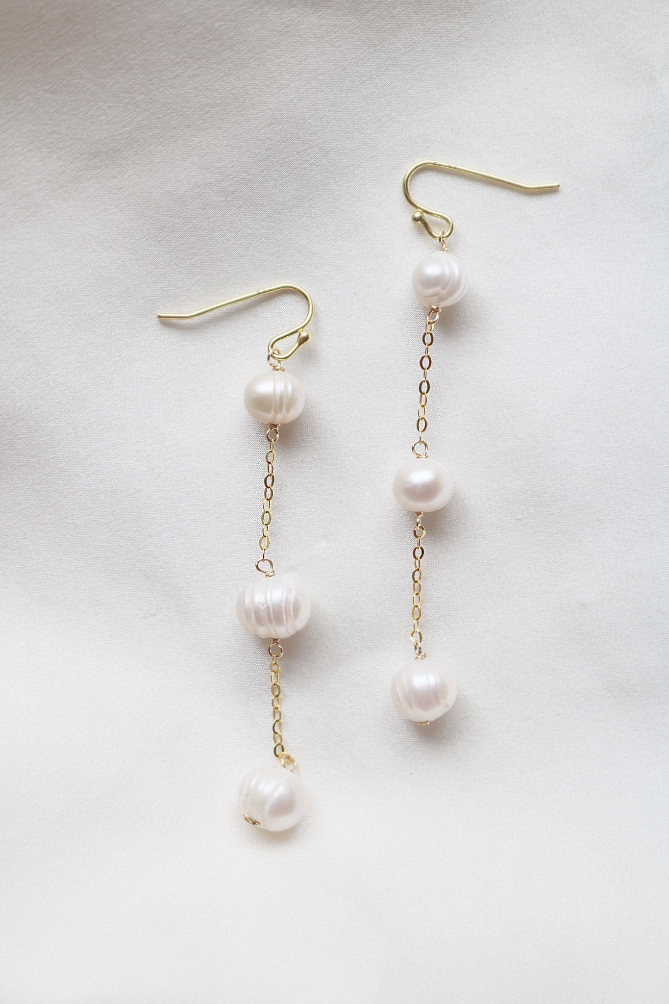 Gold-filled Bubble Fresh Water Pearl Earrings.