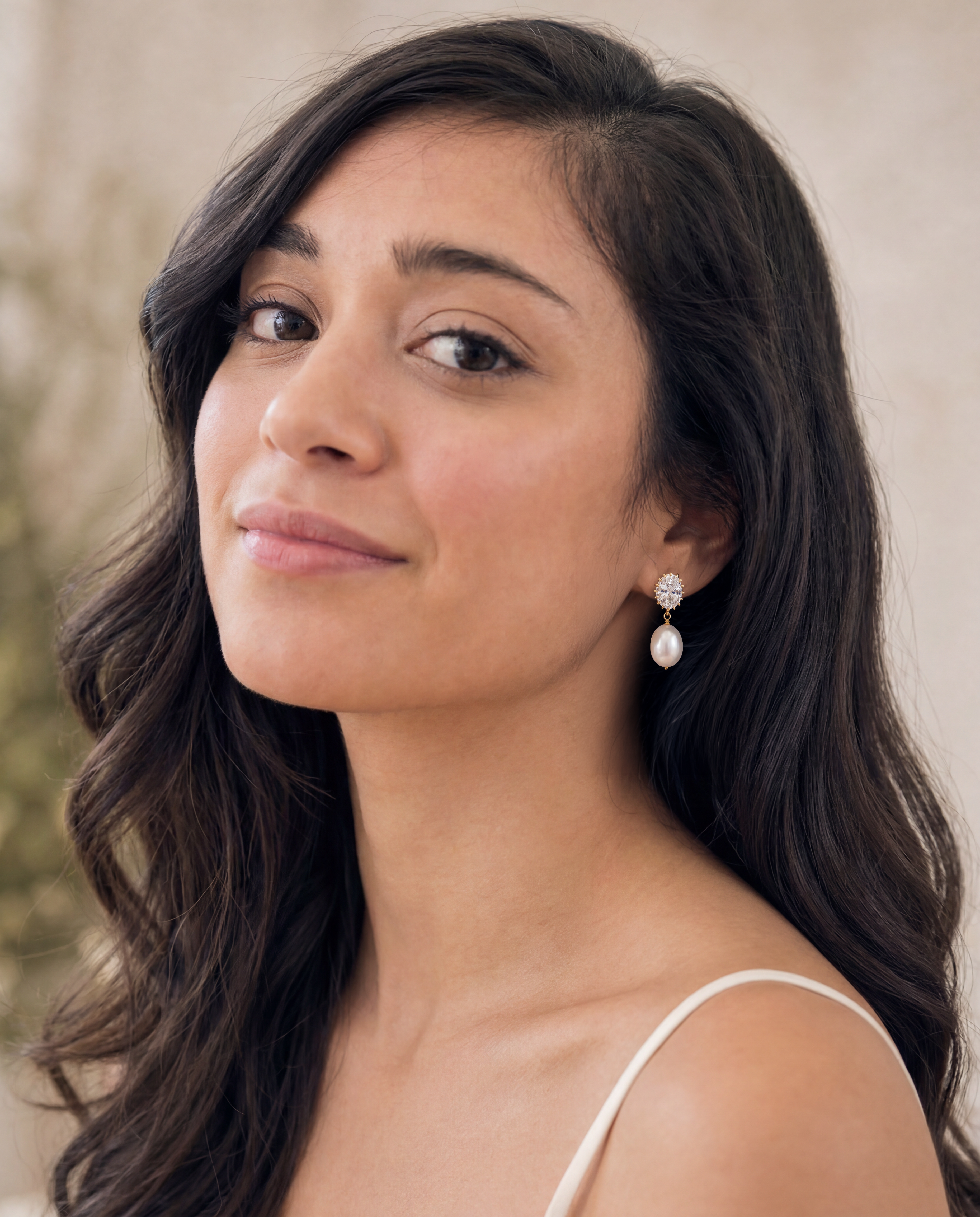 Hallie Pearl and Crystal Earrings