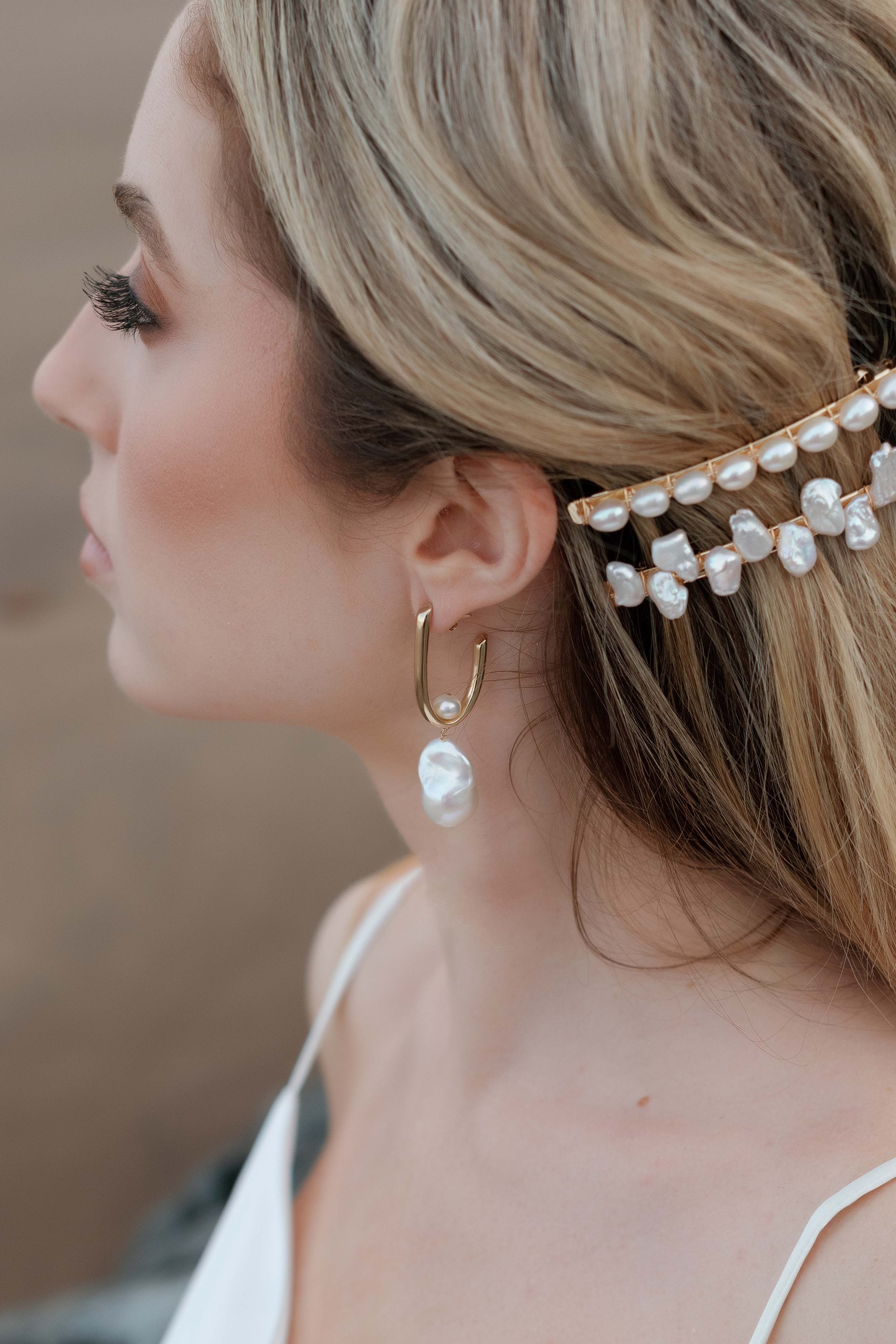 Goddess Baroque Pearl Earrings - Small