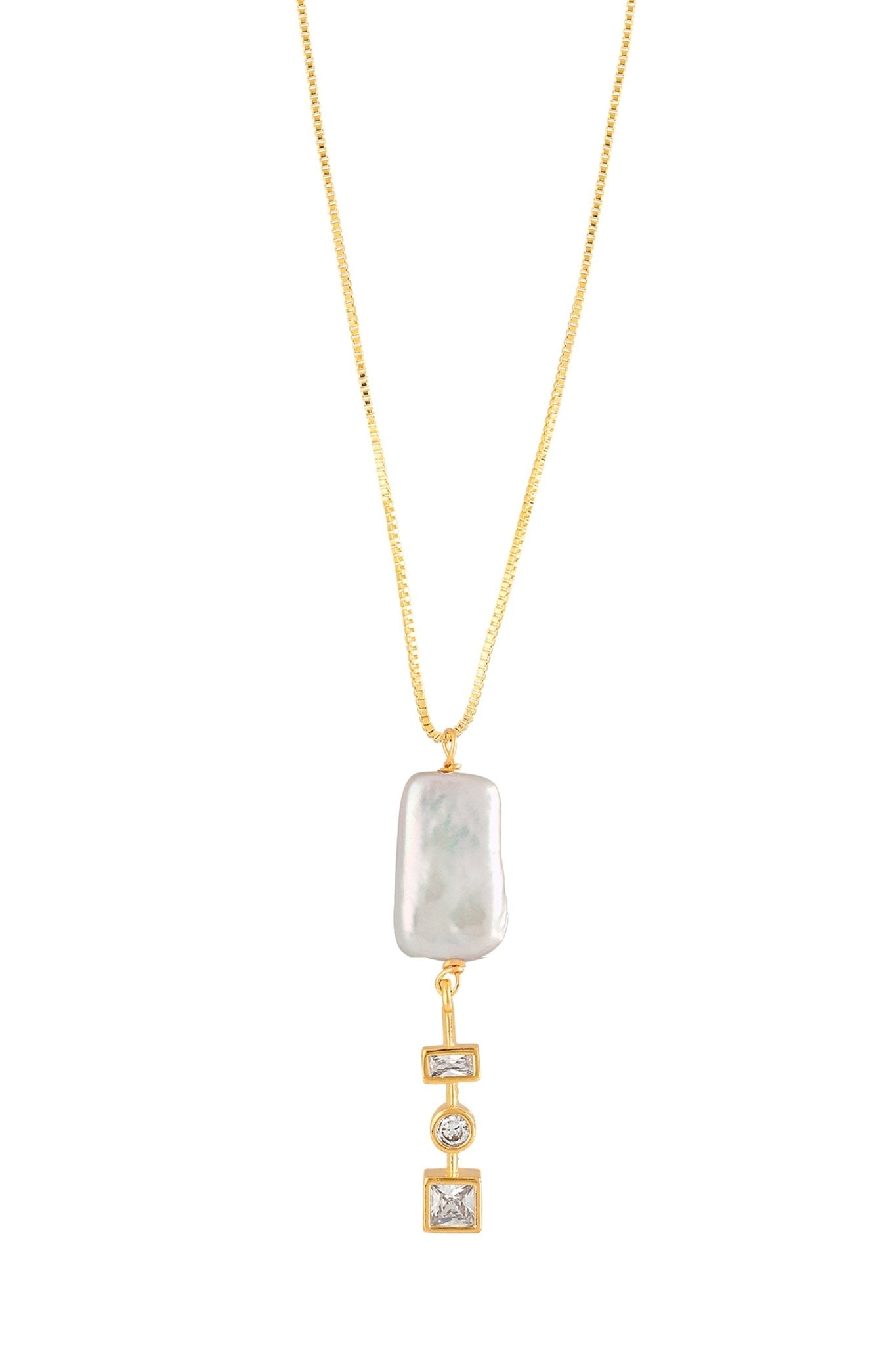 The Nerida Gold-filled crystal and freshwater pearl necklace.