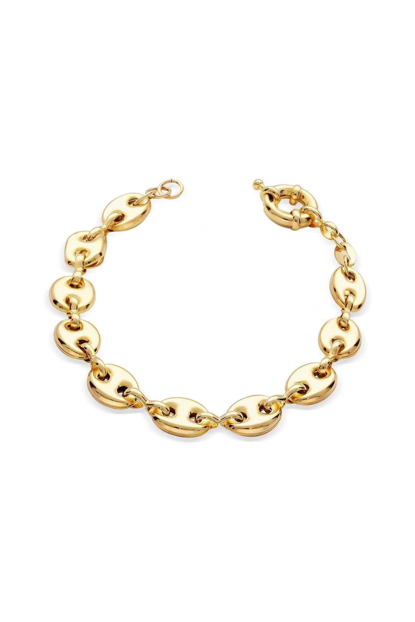 The puffy mariner link gold-filled bracelet.