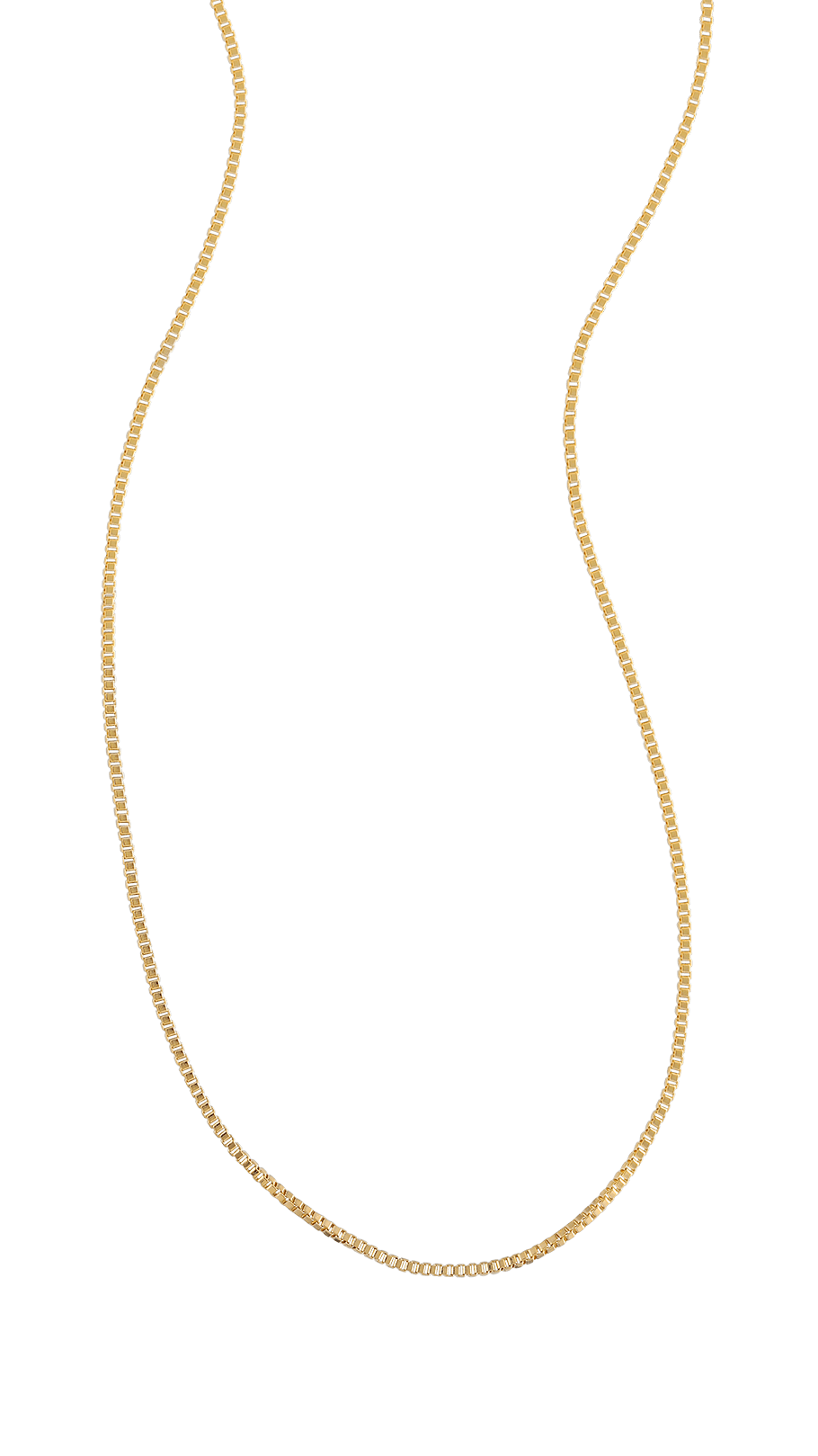 The Everyday 14k gold filled box chain for stacking necklaces.