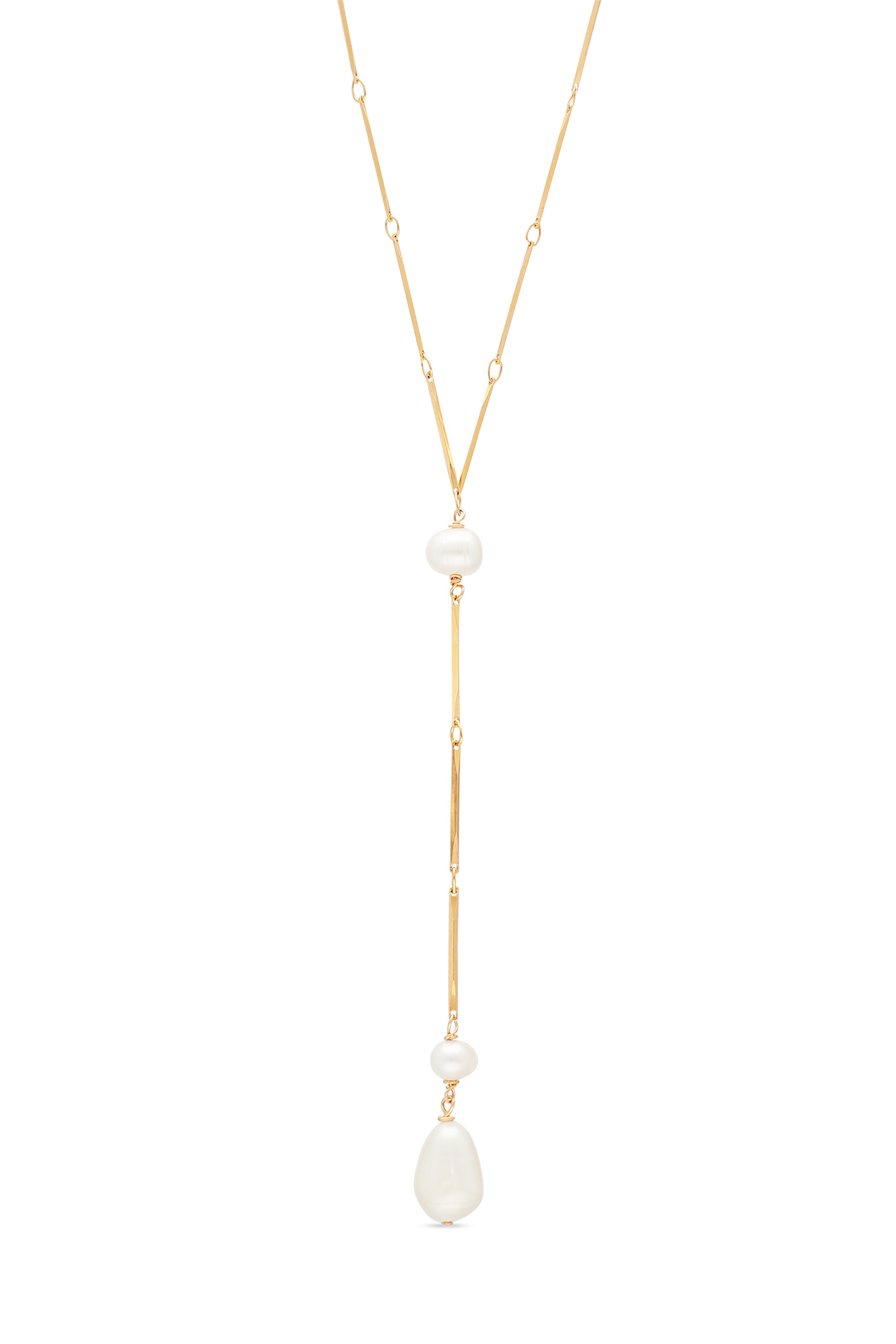 Drop of the Sea Pearl Lariat Necklace