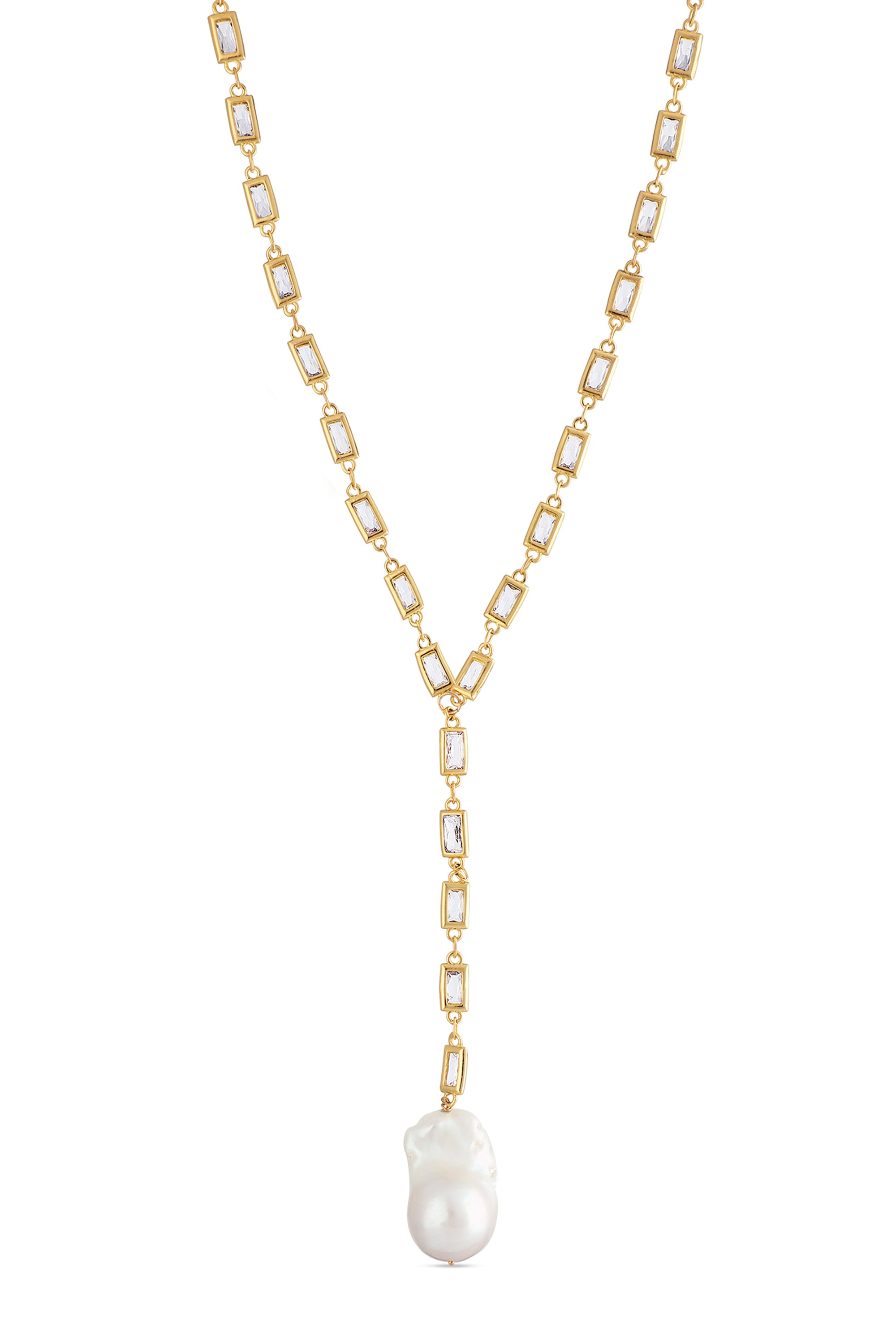 Muse Baroque Freshwater Pearl Lariat Necklace